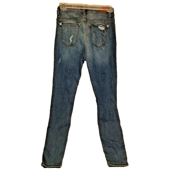 Judy Blue Skinny Fit Jeans 5/27 Distressed Animal Print Mid Rise Stretchy Denim - Picture 3 of 11